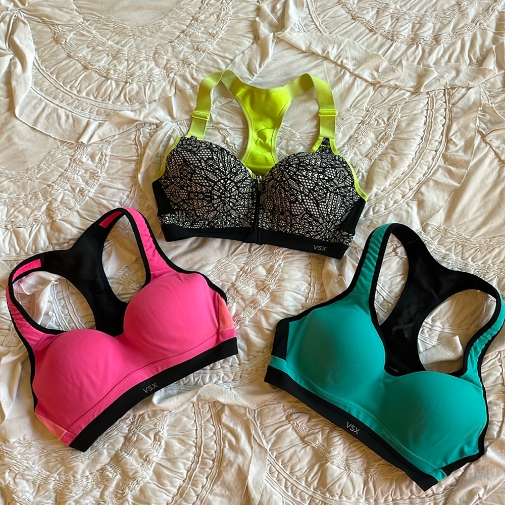 Set of 3 Victoria’s Secret VSX Underwire Sports Bras - Size 34B